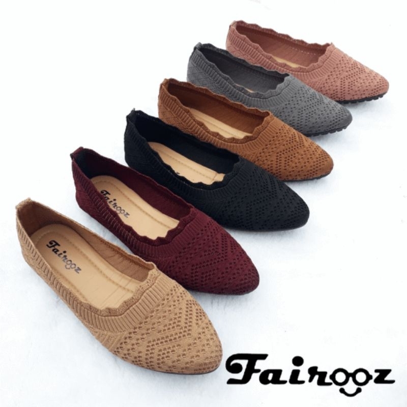 Fairooz - Sepatu Wanita Flat Shoes Rajut Importt