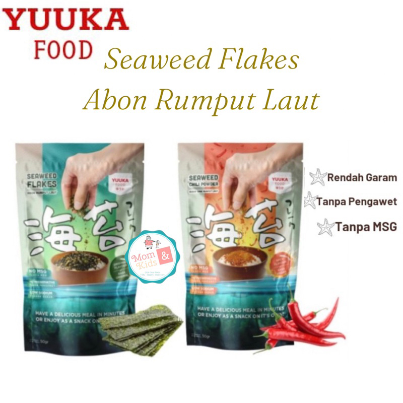 YUUKA FOOD Seaweed Flakes 50gr | Abon Rumput Laut Non MSG | Snack Sehat MPASI Bayi