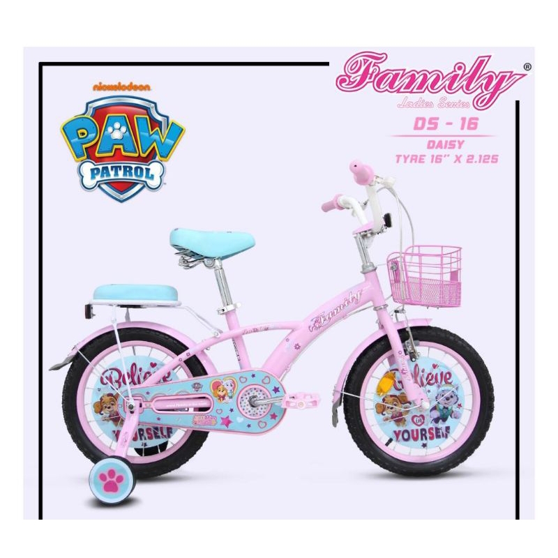 SEPEDA ANAK PEREMPUAN 12 16 20 INCH FAMILY DAISY PINK