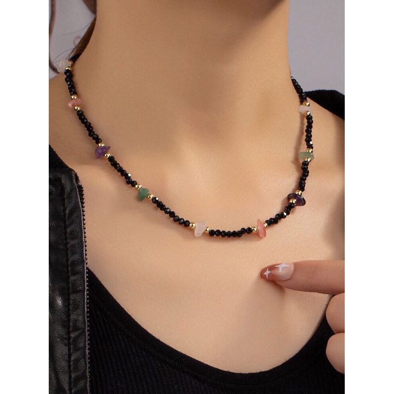 Lvndry crystal stone Lily| kalung manik manik|kalung batu kristal|beads necklace|gelang manik manik|