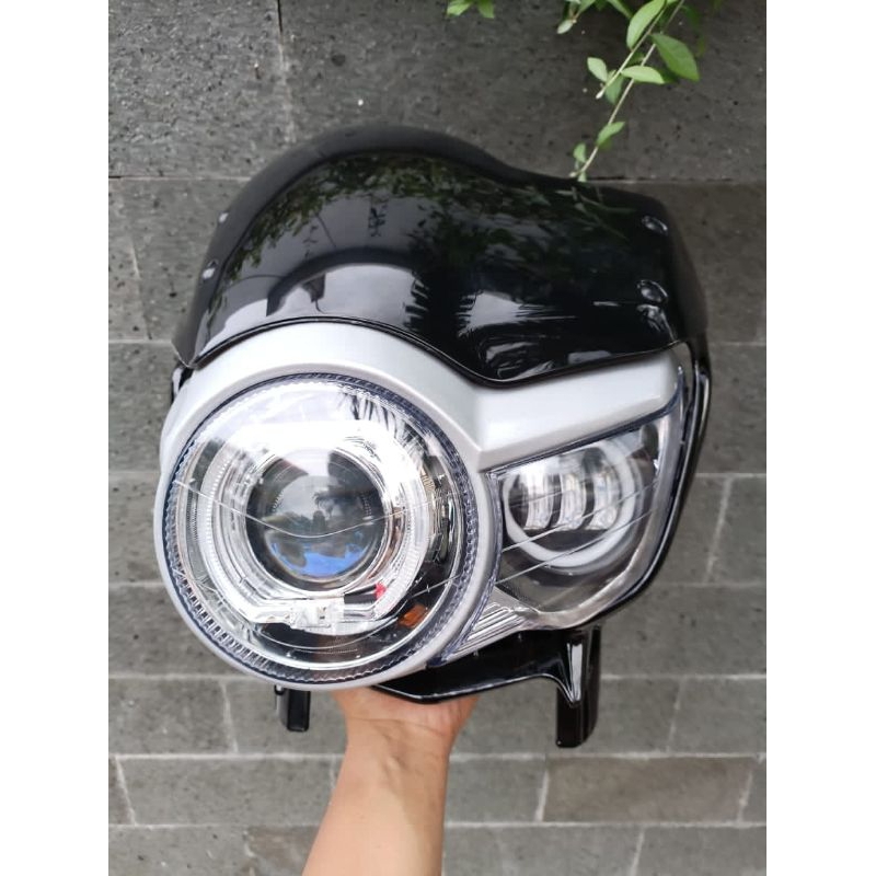 lampu PC Tiger Revo set lampu billed projector 2.5inch + daymaker mini 3 mata