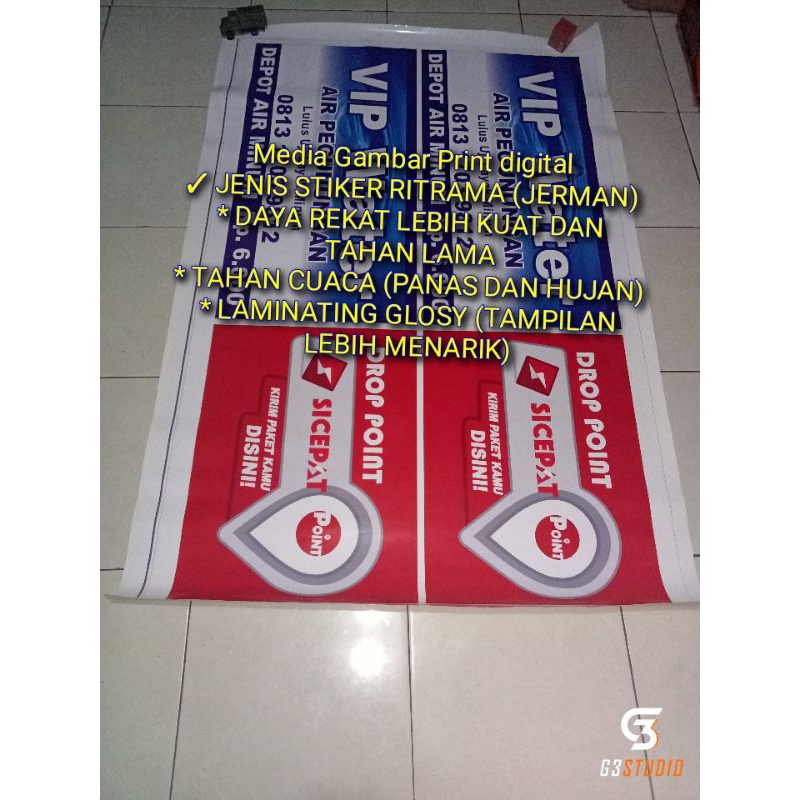 

Stiker Ritrama plus laminasi
