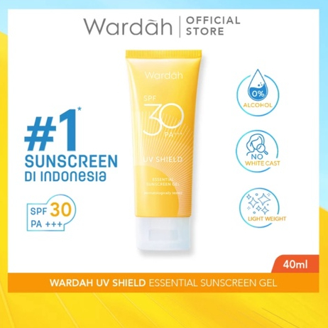 Wardah UV Shield Essential Sunscreen Gel SPF 30 &amp; Sunscreen Hidrating SPF 50