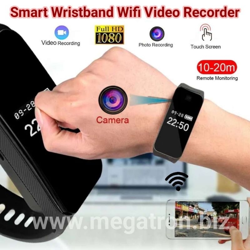 Wifi Spy Camera Video Recorder - model jam tangan/Smart Wristband - Bisa pantau Live lewat HP Android/ iOS