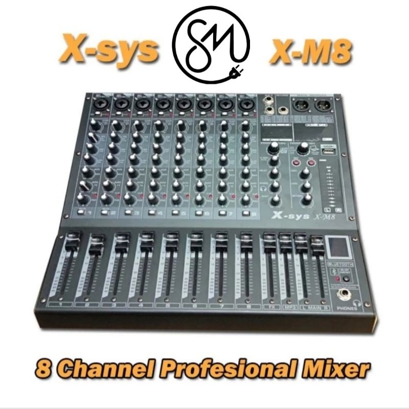 Mixer X-Sys X-M8 Professional Audio 8 channel Bluetooth Xsys XM8