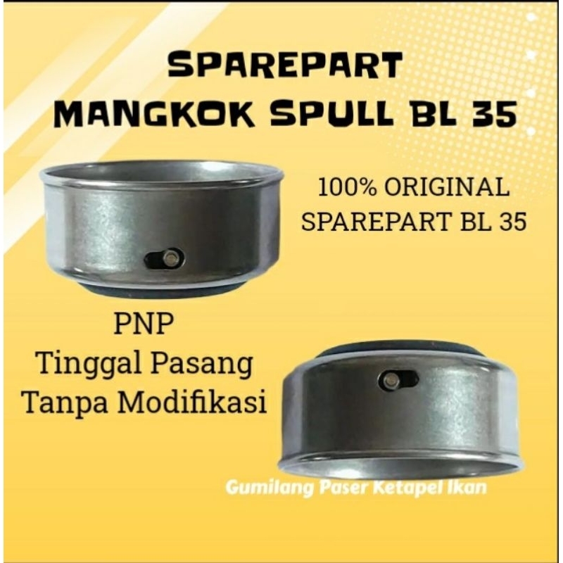 sperpart rell spincast BL35 mangkok spoll dan gigi payung main gir