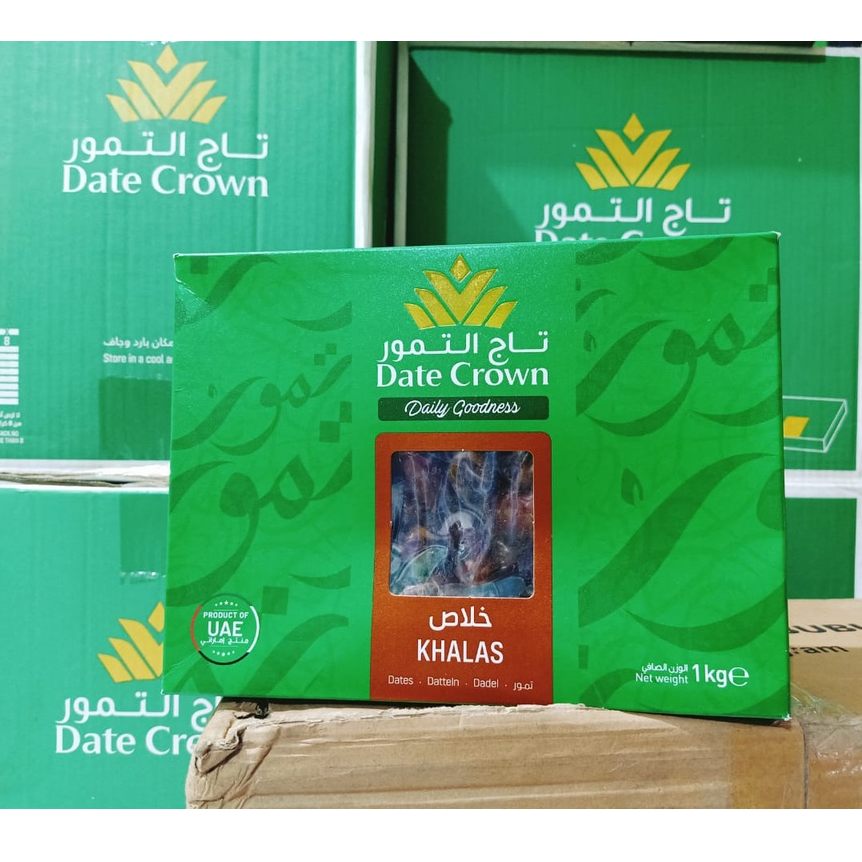 

1 KARTON/DUS Kurma Date Crown Khalas 1 kg - Isi 10 bok