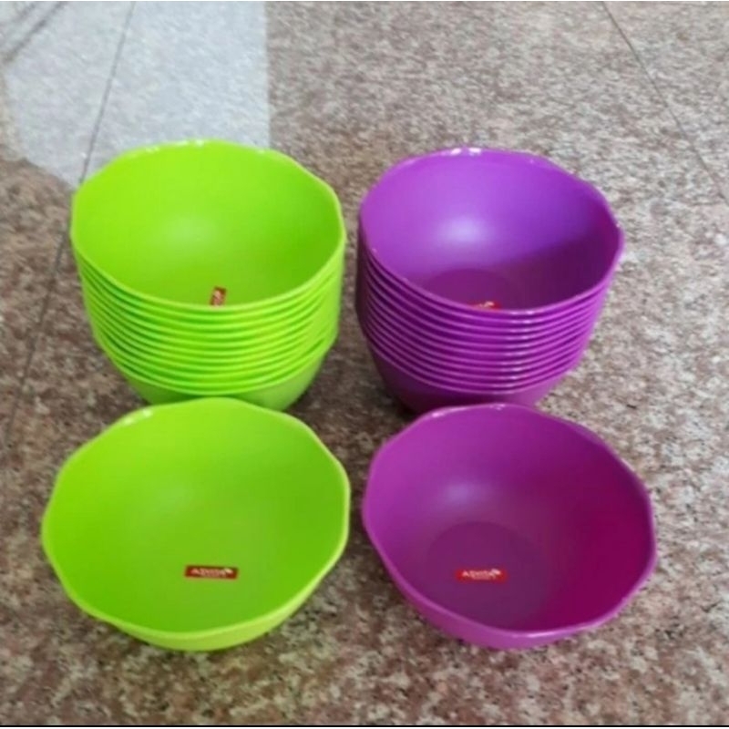Mangkok plastik asvita renda 6 bulat ecer/mangkok bakso mangkok serbaguna