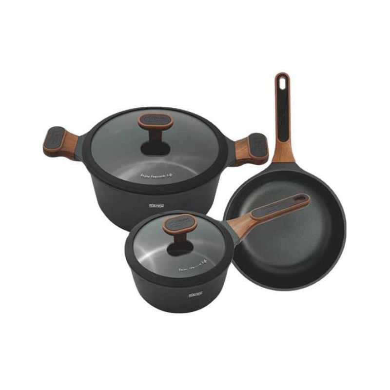DSP Panci & Penggorengan Set 3 Pcs Ala Korea Anti Lengket / Korean Style Casserole, Fry Pan & Sauce 