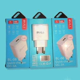 TERMURAH ADAPTOP / BATOK CAS BULL BL-06 QUICK CHARGER QC  3A FAST CHARGING