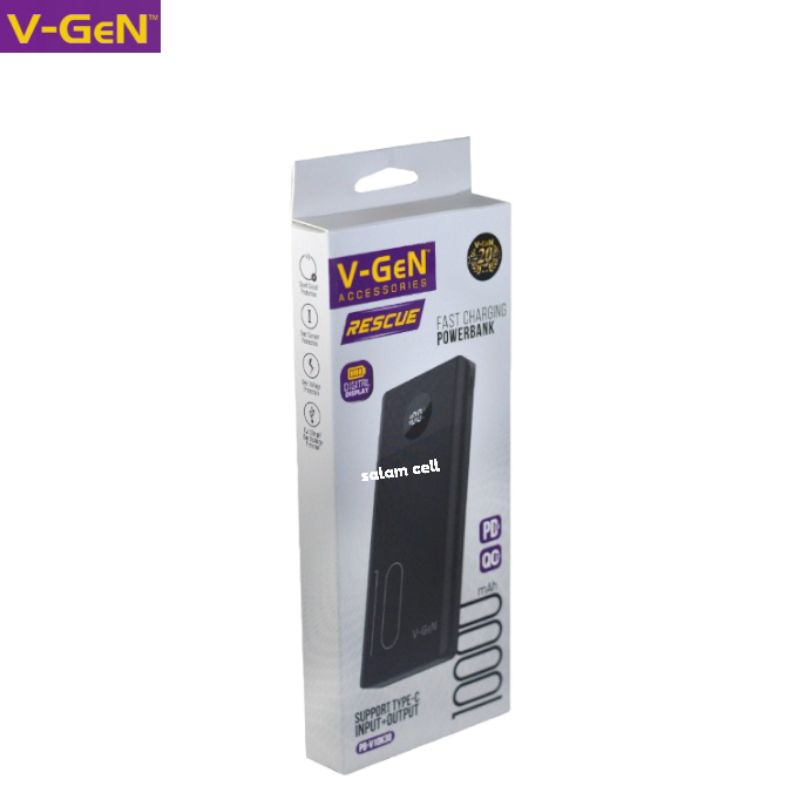 Powerbank V-Gen PB-V10K30 10.000mAh Fast Charging Original Vgen pb v10k30 Garansi Resmi