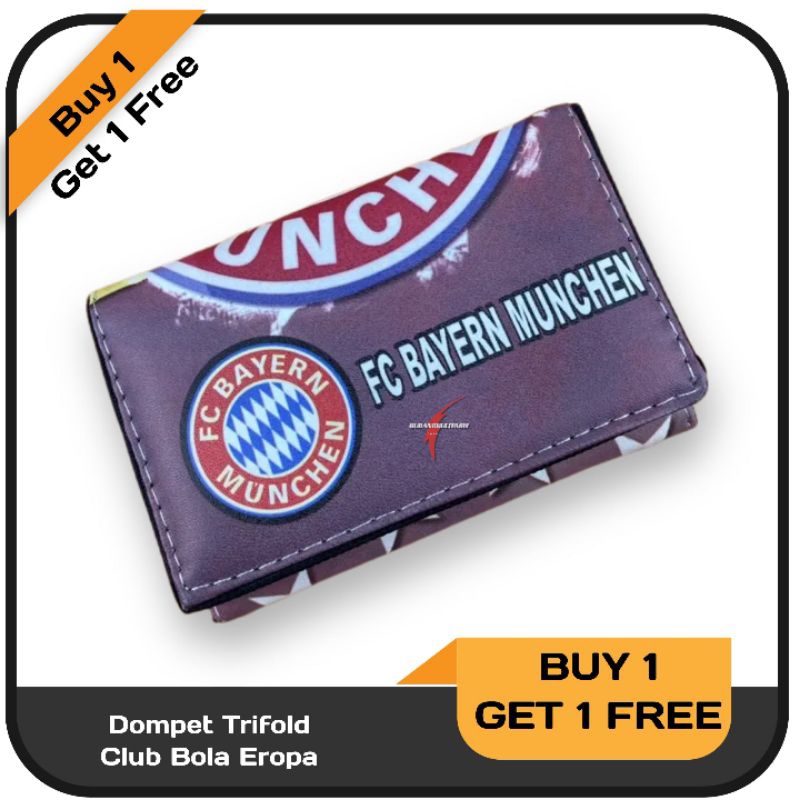 Buy 1 Get 1 Free!! Dompet Pria Motif Club Bola Trifold Dompet Anak Remaja Murah