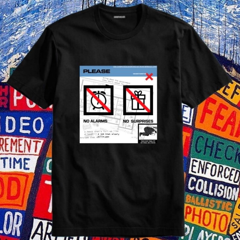 Kaos Baju Tshirt Pria Laki Cowok Cewek Perempuan Unisex Dewasa Custom Band Radiohead Radio Head No S
