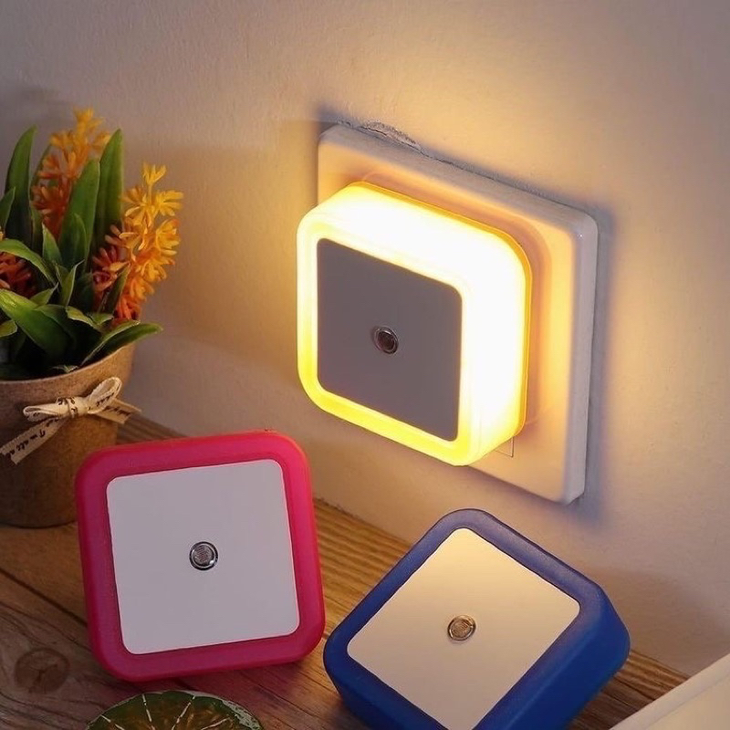 (MKS) Lampu Tidur Night / Sleep Mini Lamp Dekorasi Hias KOTAK LED Otomatis Sensor Cahaya