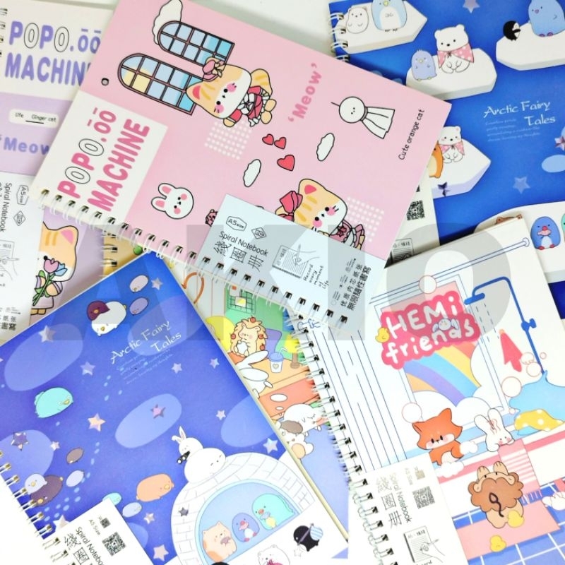 

Notebook Aesthetic A5 Lucu Besar Hardcover Spiral Diary Murah Karakter ANIMAL LUCU BERUANG BEAR KUCING CAT KELINCI