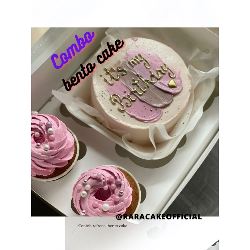 

combo bento cake @2 pcs cup cake + cup cake isi 9