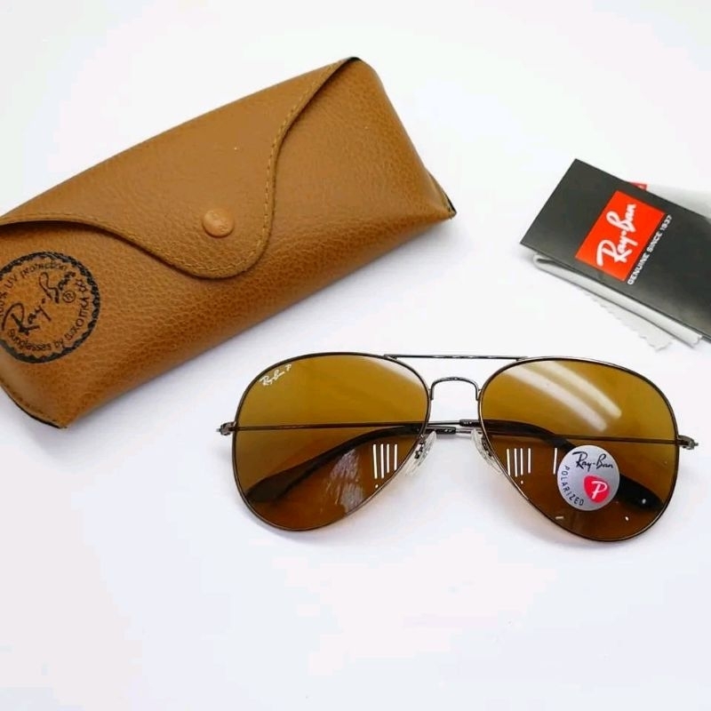 Rayban Aviator RB3026 gun metal grey frame - brown Polarized lense Sunglasses