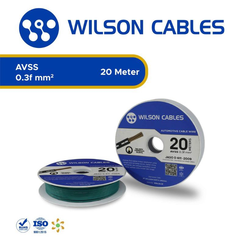 kabel 0,3f Wilson 1rol 20 meter kabel body lampu kolong otomototif motor mobil truk dan bus