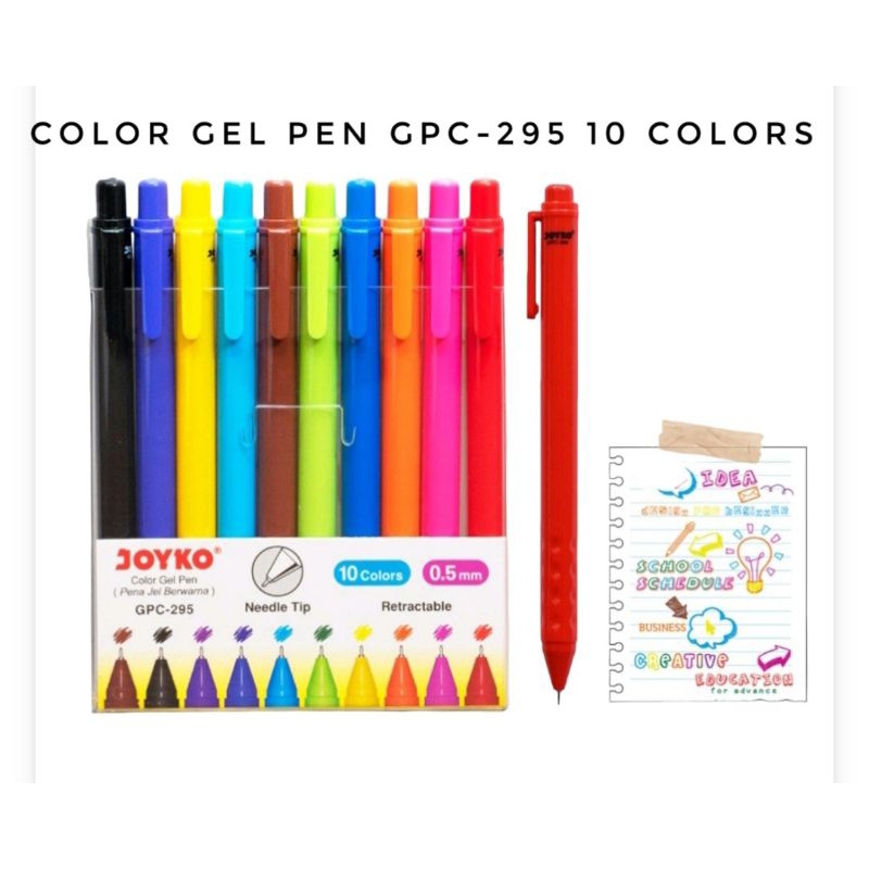 

PULPEN GEL BERWARNA 10 WARNA , COLOR GEL PEN 10 COLORS 0.5 mm