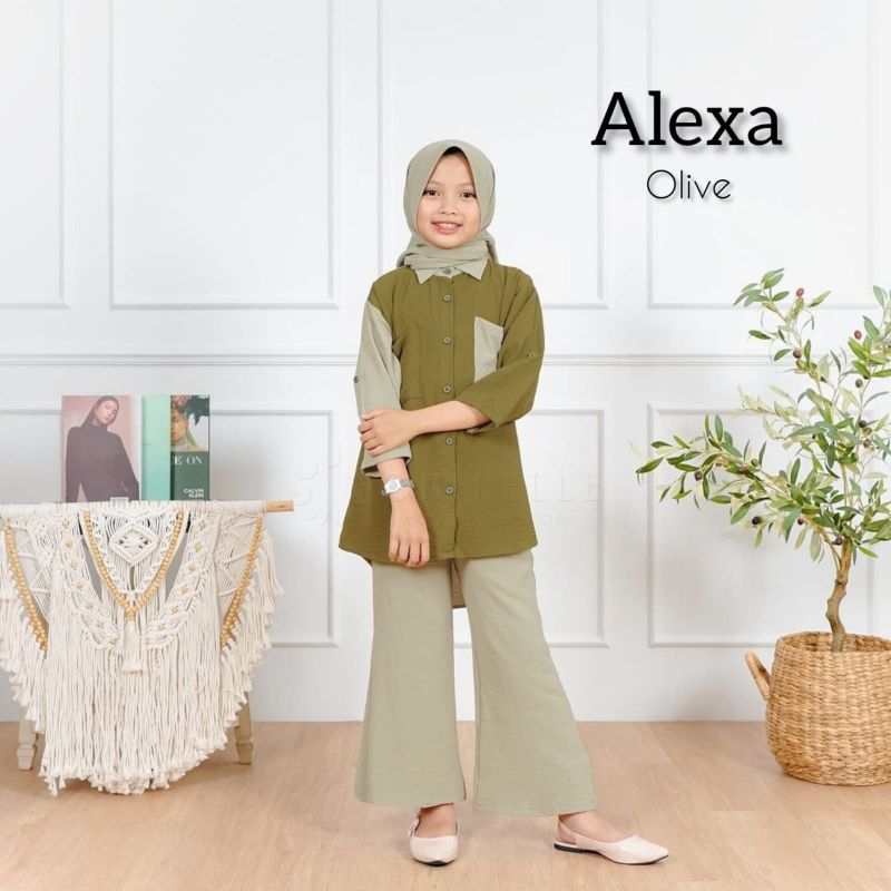 TERBARU ONE SET ANAK PEREMPUAN 10-12 TAHUN ALEXA SET+JILBAB/SETELAN ANAK TERLARIS/SETELAN ANAK PEREMPUAN TERBARU/SETELAN ANAK KOREAN STYLE/SETELAN ANAK TANGGUNG/SETELAN ANAK KEKINIAN/SETELAN ANAK 2023/FASHION KOREAN STYLE