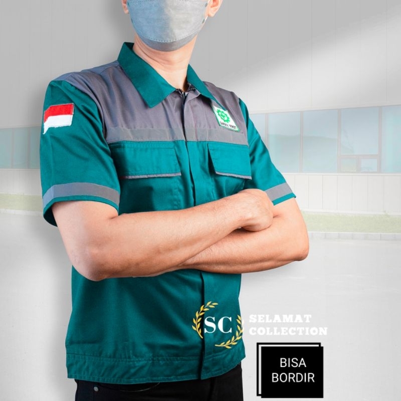 baju safety lengan pendek baju kerja safety baju proyek terbaru.