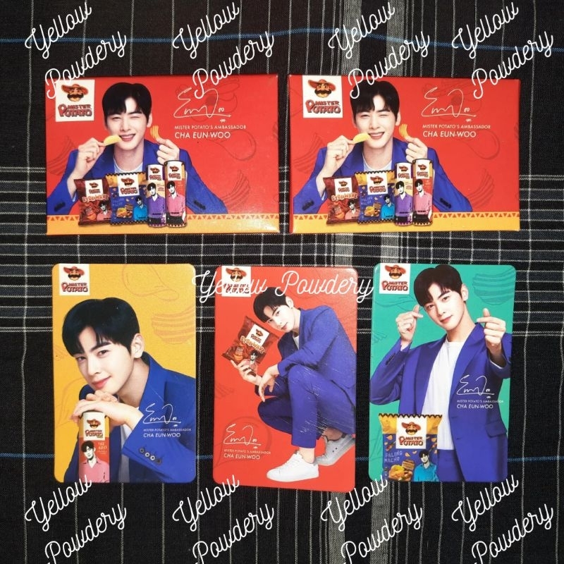 READY KAMAR SHARING PHOTOCARD MERCHANDISE MISTER POTATO X CHA EUN WOO  OFFICIAL PC MERCH MURAH ORIGI