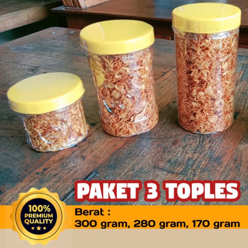 

Bawang Goreng Asli Premium Paket 3 Toples