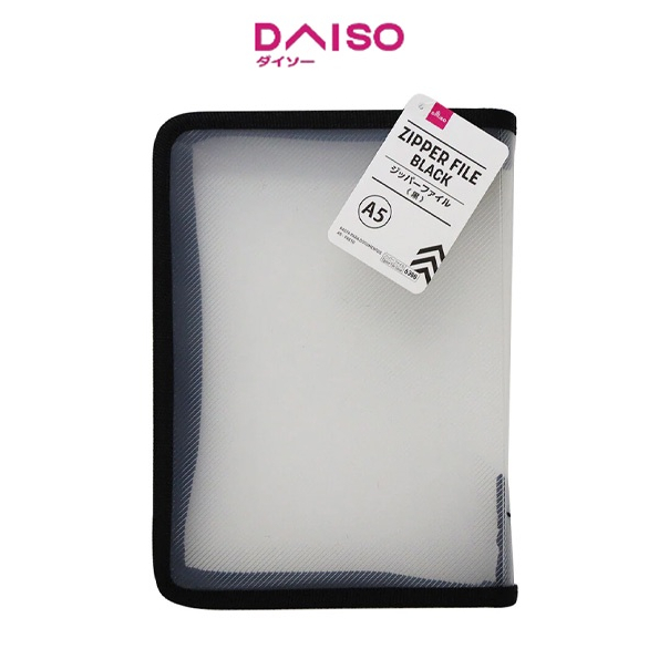 

Daiso A5 Zipper file Black