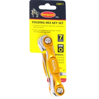 Kunci L Set Lipat Bintang / Folding torx key set/Toolkit Folding Hex Key Set 7 Pcs Kunci L Segi Enam 1.5 2 2.5 3 4 5 6 BERKUALITAS