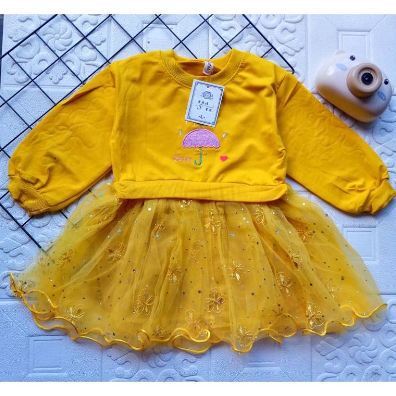 [0-4th] Dress anak import lengan panjang 0-4 tahun tile halus / dress sweater anak import premium lengan panjang