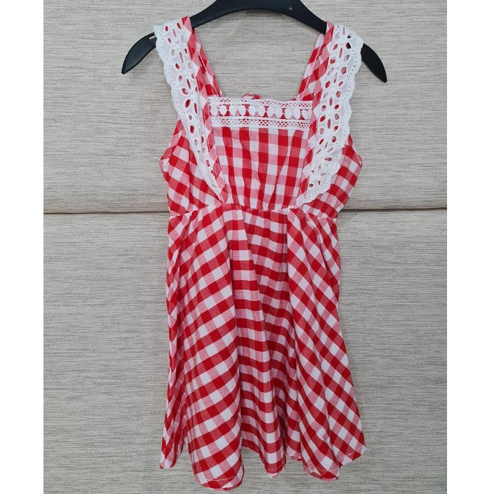 PRELOVED Petite Checha Dress Kotak-kotak Merah