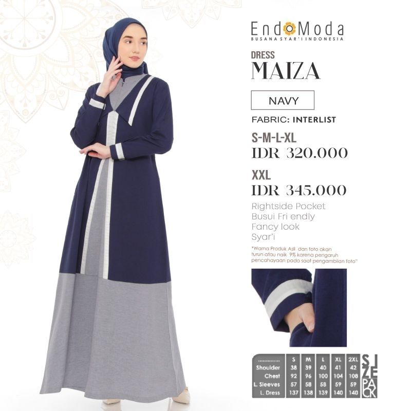 GAMIS ENDOMODA DRESS MAIZA GAMIS ENDOMODA TERBARU 2023 GAMIS  LEBARAN