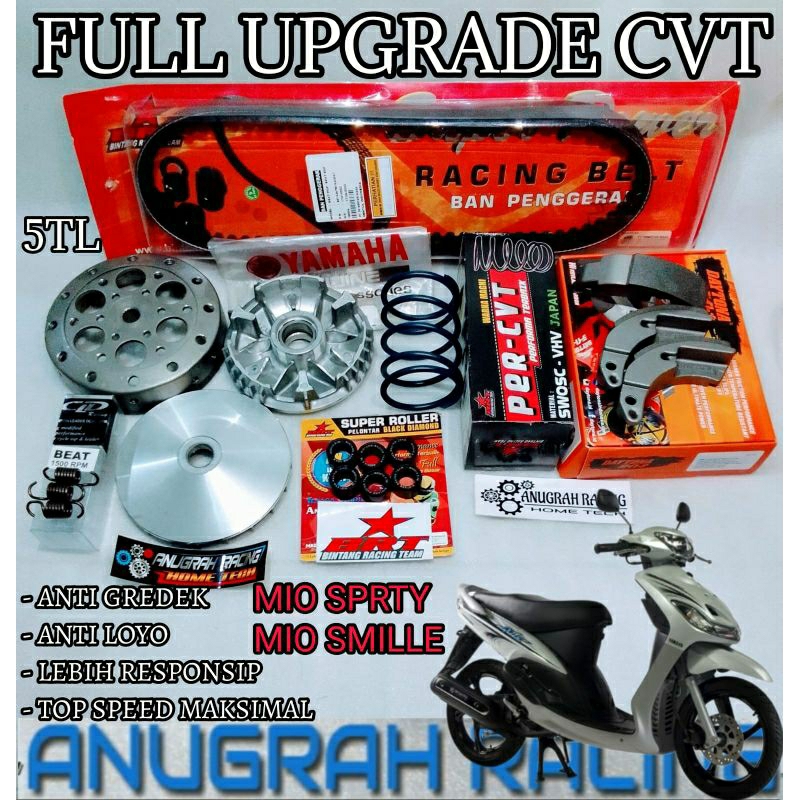 FULL UPGRADE CVT KIRIAN ANTI GREDEK ANTI LOYO YAMAHA MIO SPORTY MIO SMILLE FINO KARBU MIO SOUL NOUVO