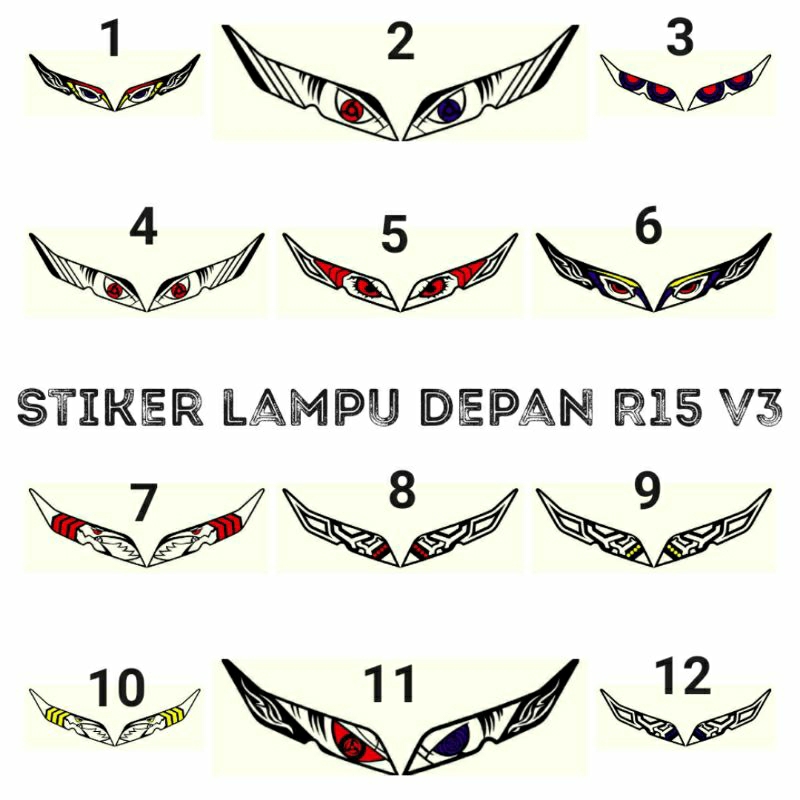 Stiker lampu depan R15 v3
