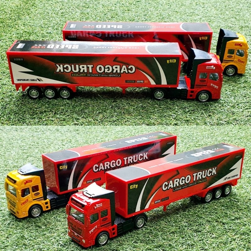 Diecast Truck box Kontainer Cargo Truck Miniatur Die-cast Trucks Box Trailer