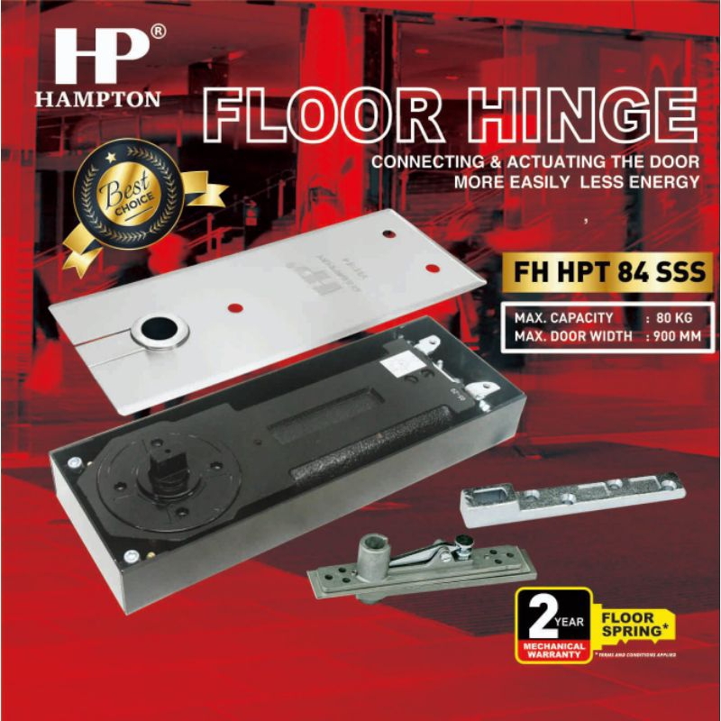 Floor Hinge / Engsel Tanam Hampton FH HPT 84 Komplit Mechanical Warranty 2 Year
