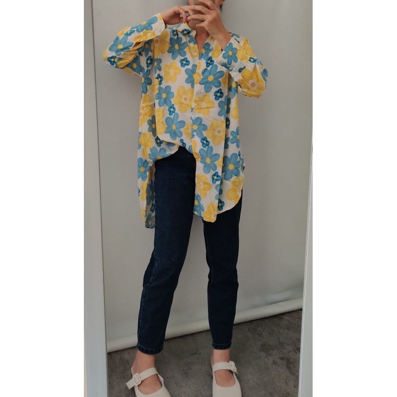 kemeja wanita/oversized floral shirt