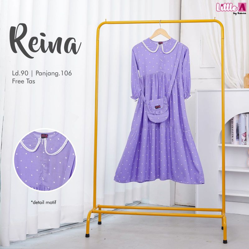 DheestyFashion Dress Anak Perempuan REINA Kids Little A by Kanza Bahan Rayon