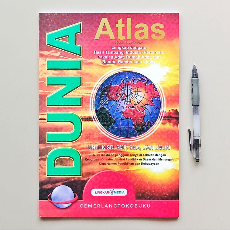 ATLAS INDONESIA DAN DUNIA JUMBO 38 PROVINSI HVS FULL COLOUR - Lingkar Media