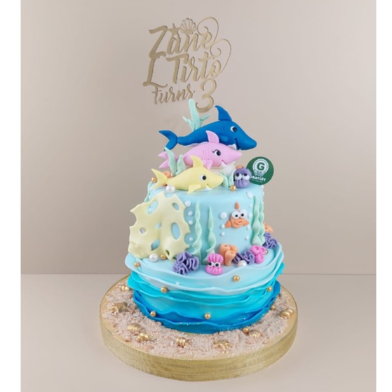 

CAKE TEMA LAUT UK 20+15CM / KUE ULANG TAHUN