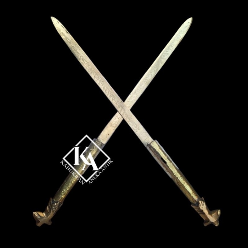 Barang Antik Tongkat Komando Full Kuningan Kepala Garuda Gold