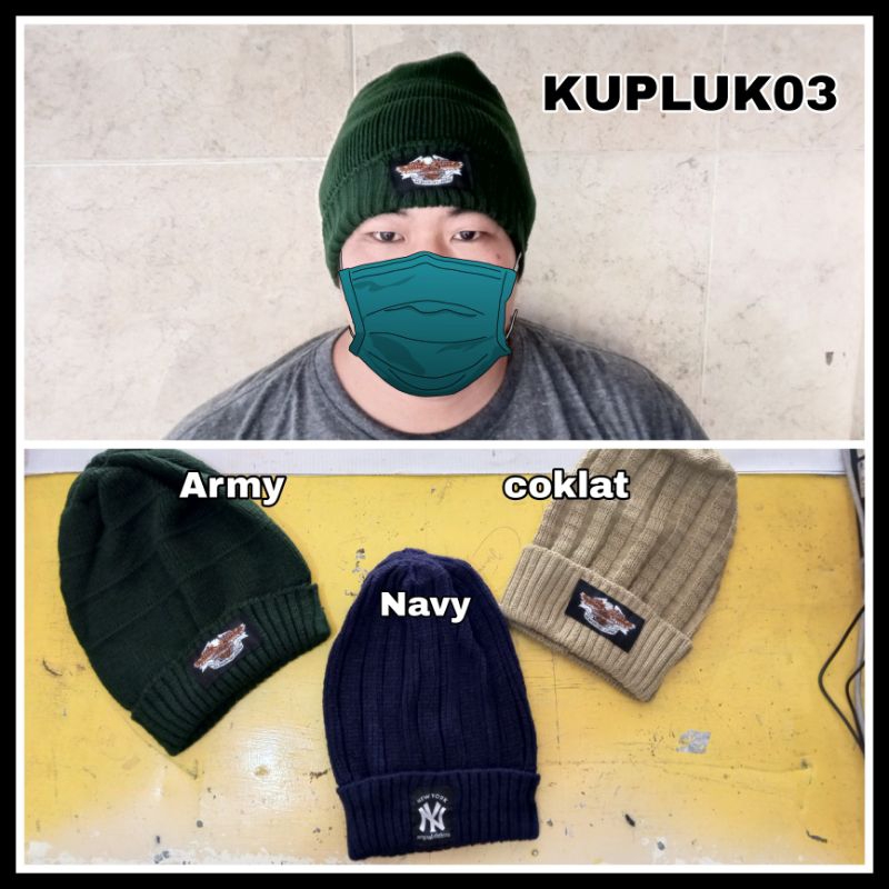 Kupluk rajut  / Topi Kerpus Pria / Kupluk Cowok / Topi Beanis laki