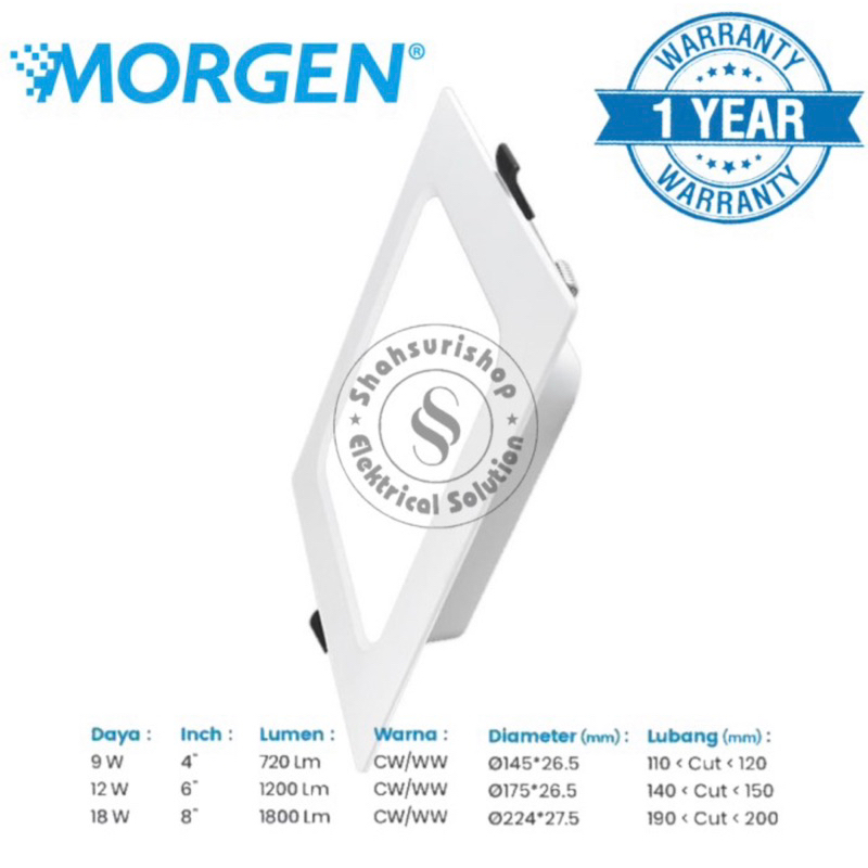 MORGEN GRAND SERIES DOWNLIGHT LED PANEL INBOW KOTAK MURAH BERGARANSI