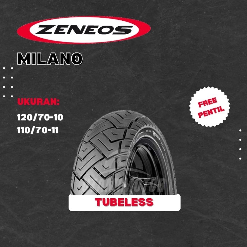 BAN MOTOR ZENEOS MILANO 120/70-10 120/70-11 110/70-11 TUBELESS
