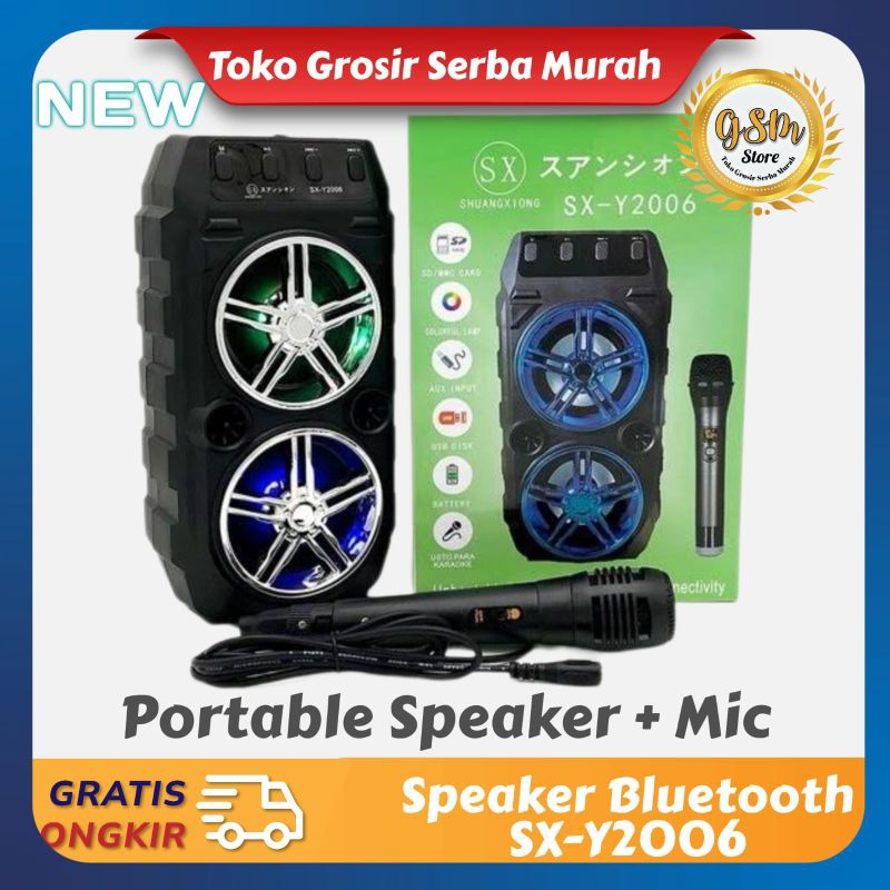 SPEAKER BLUETOOTH SX-Y2006 PORTABLE DAN FREE MIC