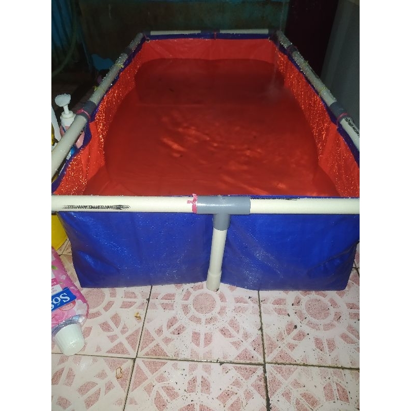 RANGKA KOLAM TERPAL + KOLAM TERPAL UK 100X50X25 CM