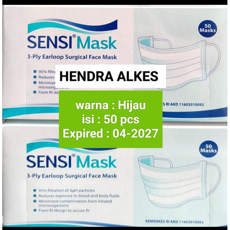 masker sensi Earloop isi 50 pcs