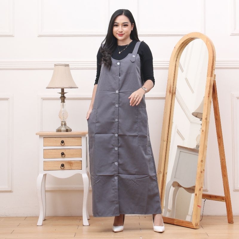 Maggie overall Rok panjang wanita Rok panjnag fashion muslim Overall panjang wanita Dress wanita casual Overall wanita jumbo