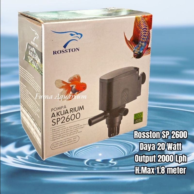 Pompa Power Head ROSSTON SP 2600 mesin filter celup aquarium kolam hidroponik Low Watt Submersible Pump Water Pump