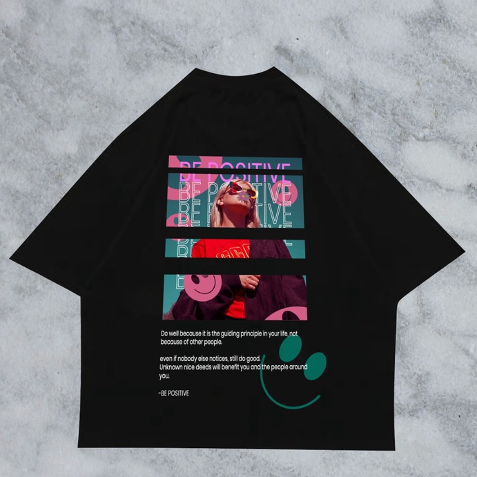 Ribsgold Kaos Oversize Graphic Pria - BePossitive